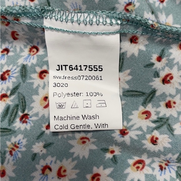 SHEIN Puff Sleeve Ruched Front Floral Dress X-Small - Picture 14 of 15